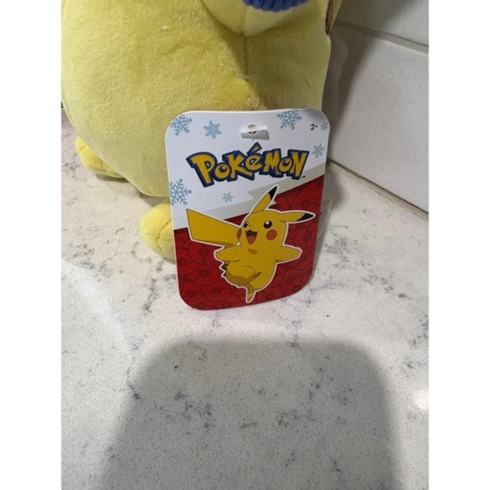 NWT Pokemon Plush Stuffed Animal Holiday 2024‎ PIKACHU Jazwares Nintendo